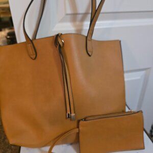 Mustard color Tote w/ small wallet